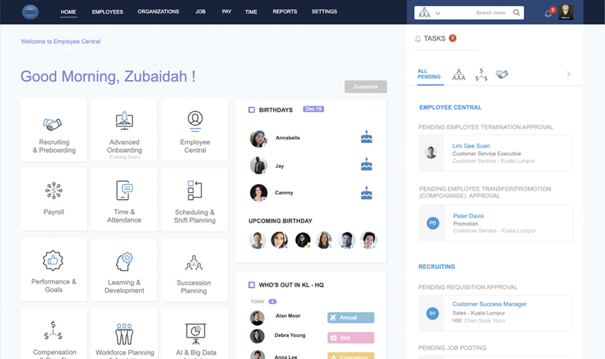 TalentCloud platform dashboard